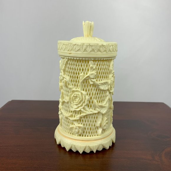 Vintage Carved Celluloid Appetizer Forks & Holder - Picture 3 of 9